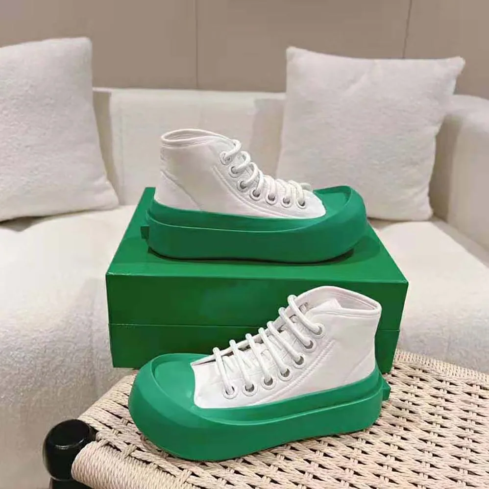 Bottega Veneta Jumbo Sneaker Nylon High Top Lace-up Sneakers for Unisex in Green Bottega Veneta Jumbo Sneaker Nylon High Top Lace-up Sneakers for Unisex in Green
