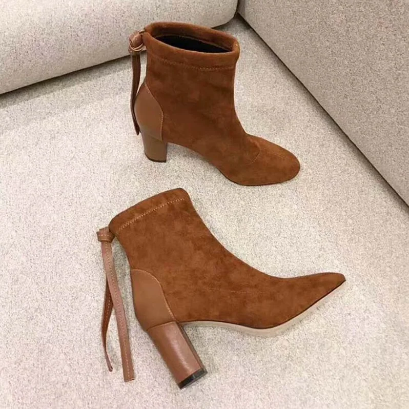 Stuart Weitzman Shoes The Wolfe Bootie 85mm Heel for Women in Brown Stuart Weitzman Shoes The Wolfe Bootie 85mm Heel for Women in Brown