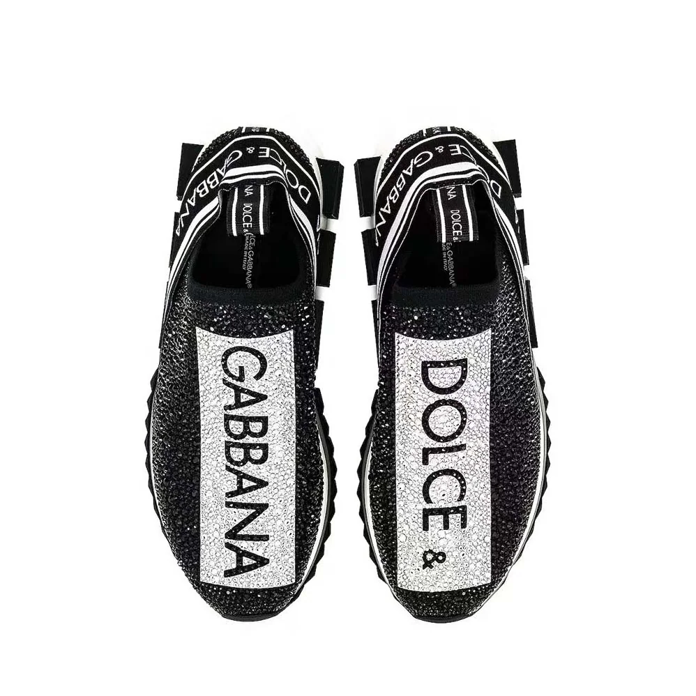 Dolce Gabbana D&G Fast Sneakers with Fusible Rhinestones for Men