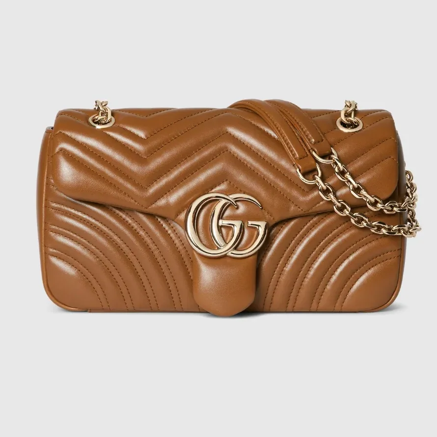 Gucci Marmont Medium Shoulder Bag in Brown Light Gold Hardware Gucci Marmont Medium Shoulder Bag in Brown Light Gold Hardware