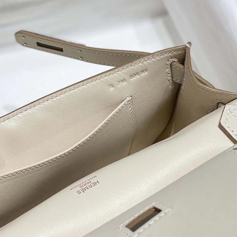 Hermes Jyspiere in Evercolor Leather for Women in White/Silver