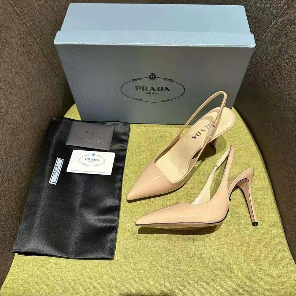 Prada Patent Leather Slingbacks for Women in Pink