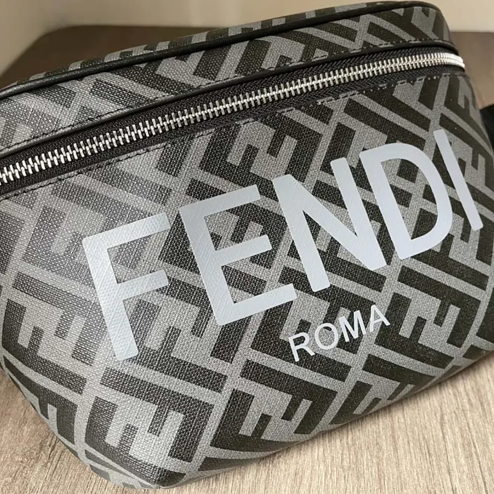 Fendi Diagonal Belt Bag Leather for Men in Gray Fendi Diagonal Belt Bag Leather for Men in Gray