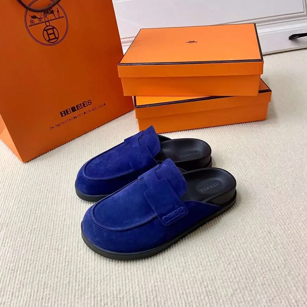 Hermes Go Mule Navy Blue