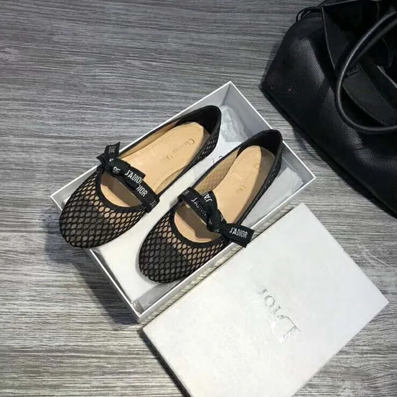 Dior Shoes Miss J'Adior Mesh Ballet Pump for Women in Black Dior Shoes Miss J'Adior Mesh Ballet Pump for Women in Black