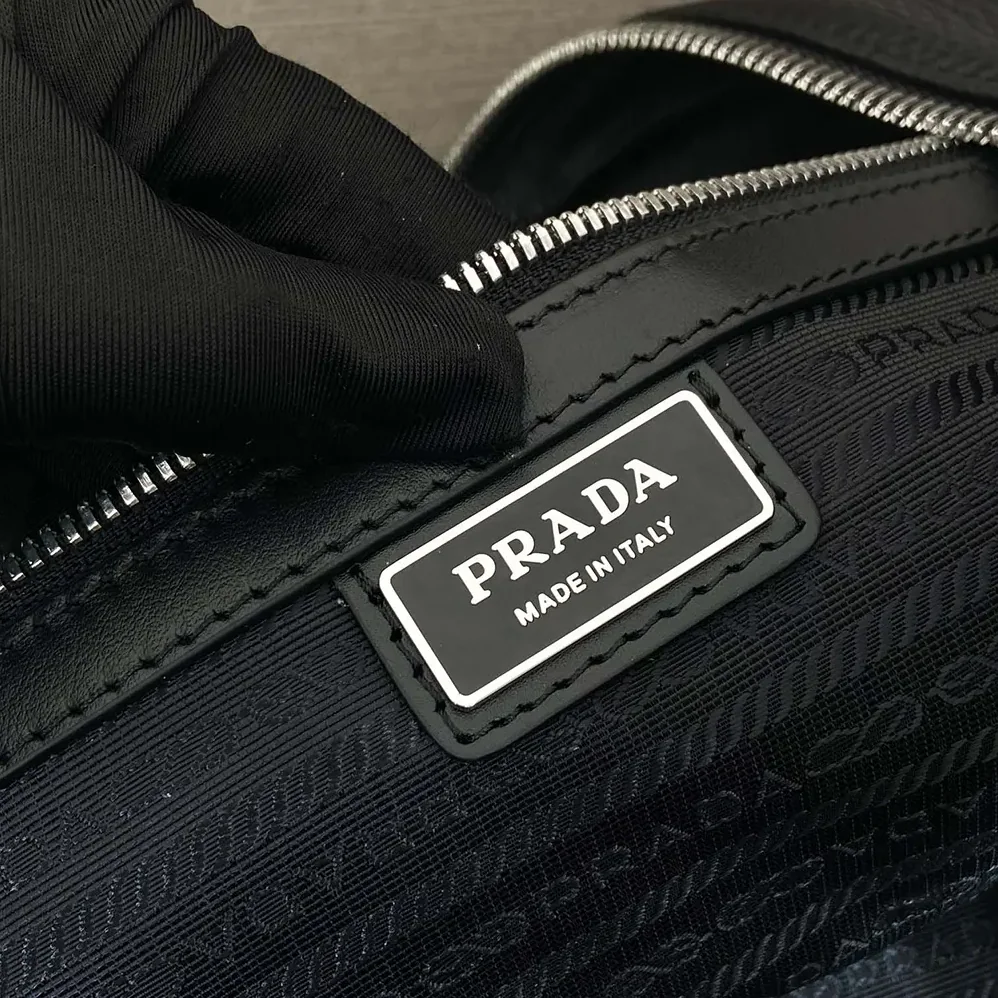 Prada Leather Shoulder Bag for Men in Black Prada Leather Shoulder Bag for Men in Black