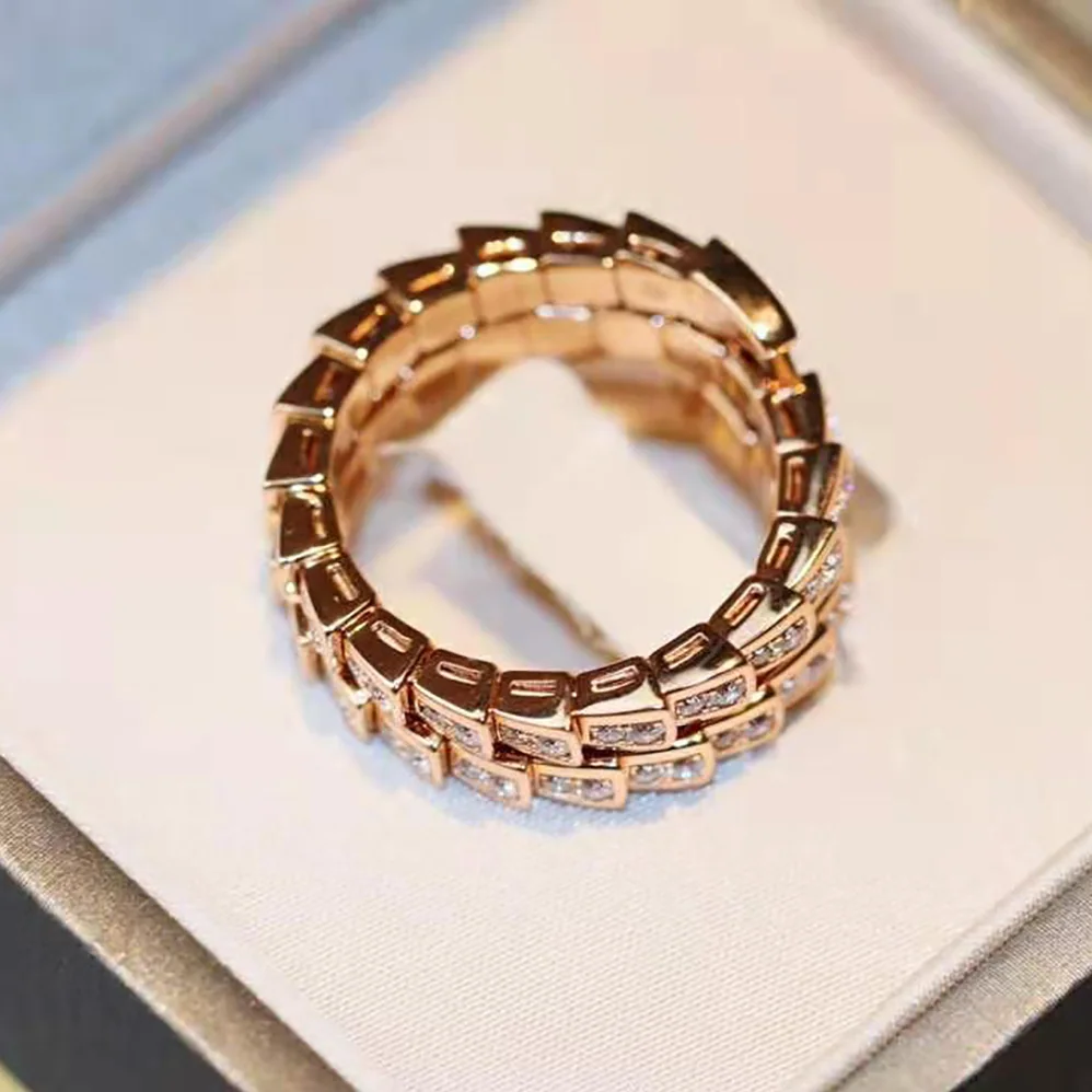 Bvlgari Serpenti Viper Two-coil 18 KT Rose Gold Ring for Women