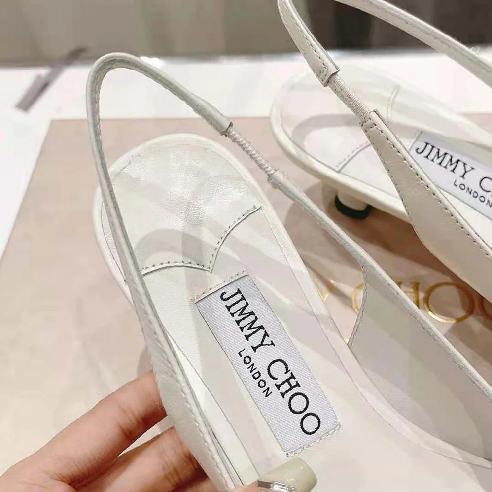 Jimmy Choo Amita Flowers 45 Latte Nappa Leather Sling Back Pumps with Flowers for Women