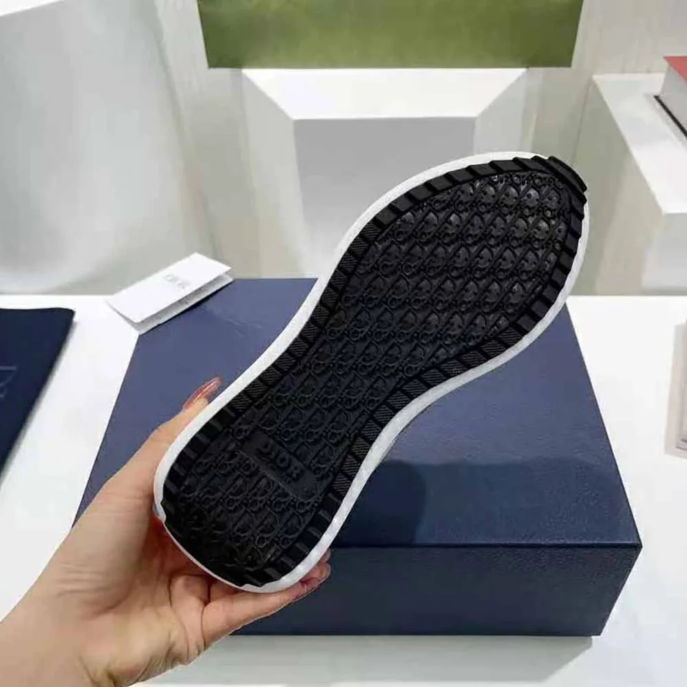 Dior B29 Sneaker Gray Technical Mesh and Suede with Brown Smooth Calfskin for Men