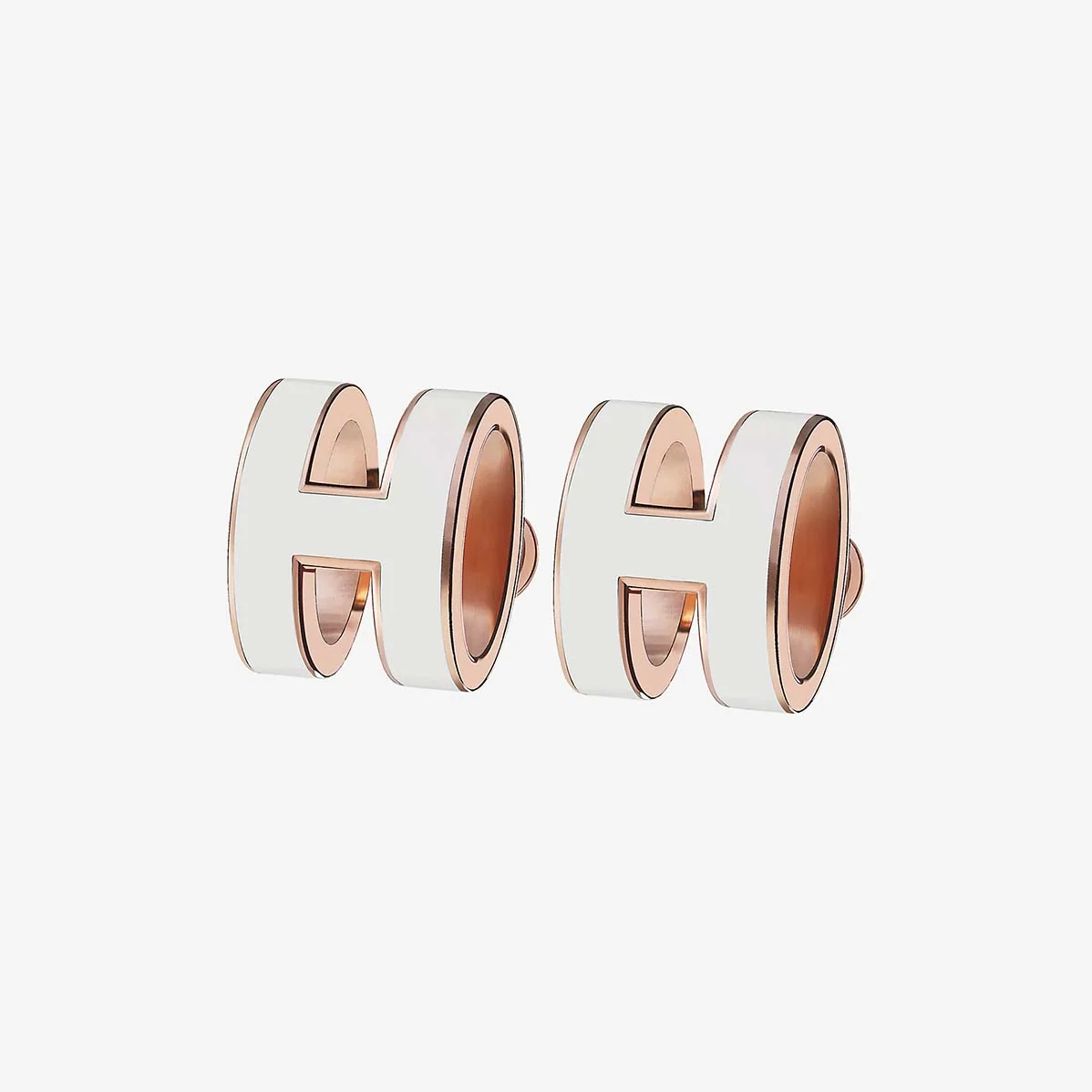 Hermes Pop H Earrings Jewelry White for Women