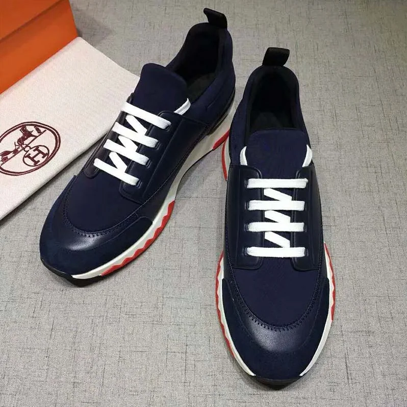 Hermes Shoes Stadium Sneaker for Men in Blue Hermes Shoes Stadium Sneaker for Men in Blue