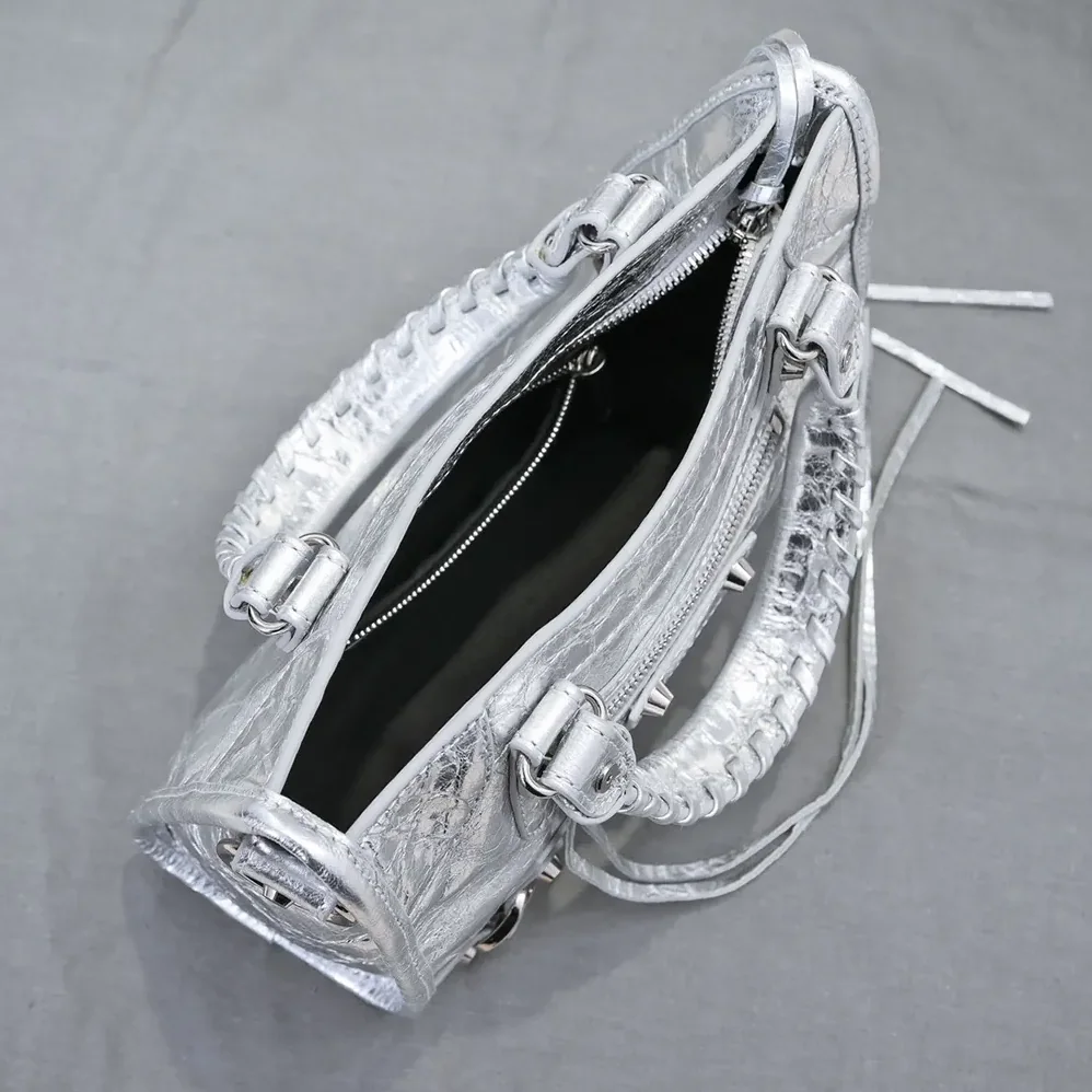 Balenciaga Le City Small Bag Metallized in Silver for Women Balenciaga Le City Small Bag Metallized in Silver for Women