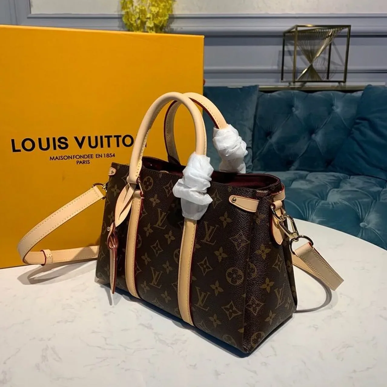 Louis Vuitton Soufflot BB Monogram Canvas Pink And Brown Louis Vuitton Soufflot BB Monogram Canvas Pink And Brown