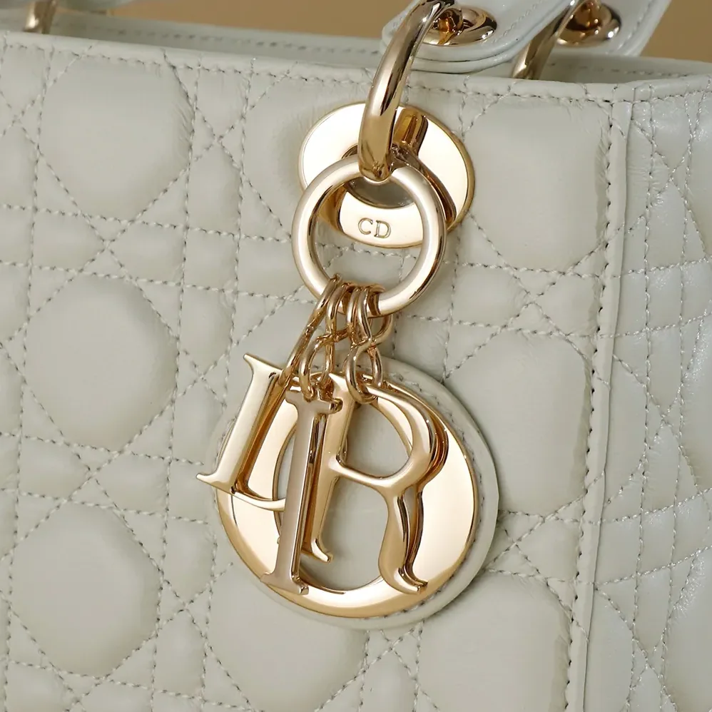 Dior Small Lady Dior My ABCDior Bag Latte Cannage Lambskin for Women