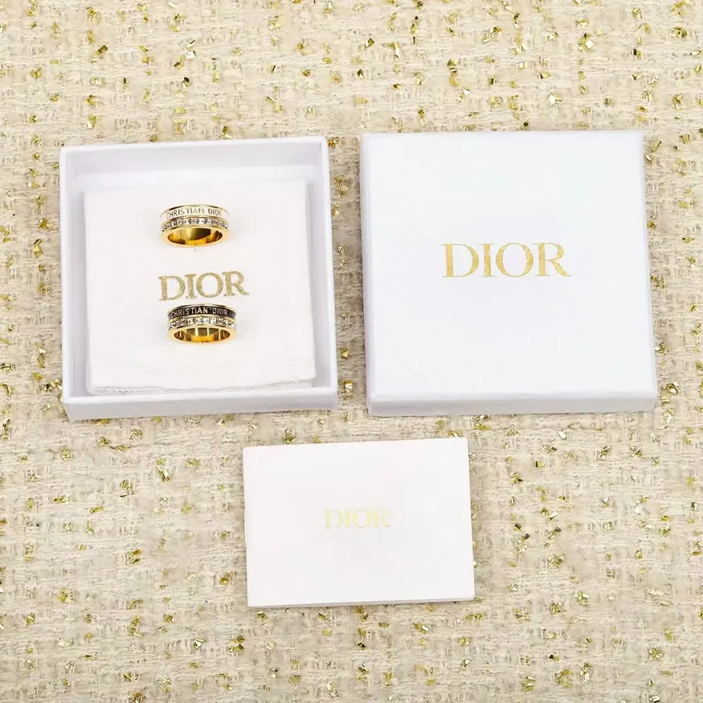 Dior Night Code Ring Gold-Finish Metal White Crystals and White Lacquer for Women Dior Night Code Ring Gold-Finish Metal White Crystals and White Lacquer for Women