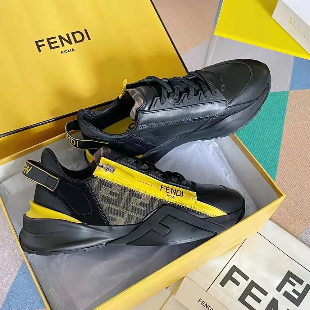 Fendi Flow Black Leather Low for Men in Tops Fendi Flow Black Leather Low for Men in Tops