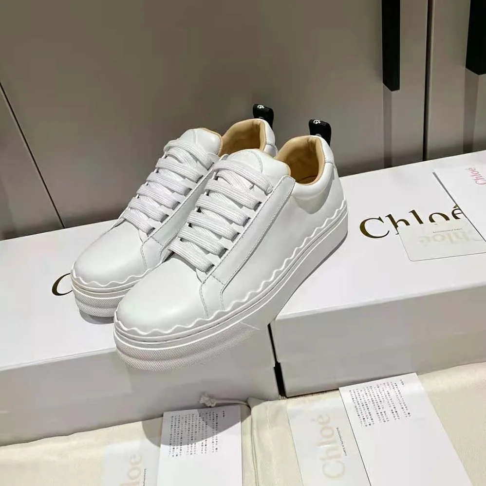 Chloe Lauren Sneaker in Smooth Calfskin for Women in White Chloe Lauren Sneaker in Smooth Calfskin for Women in White