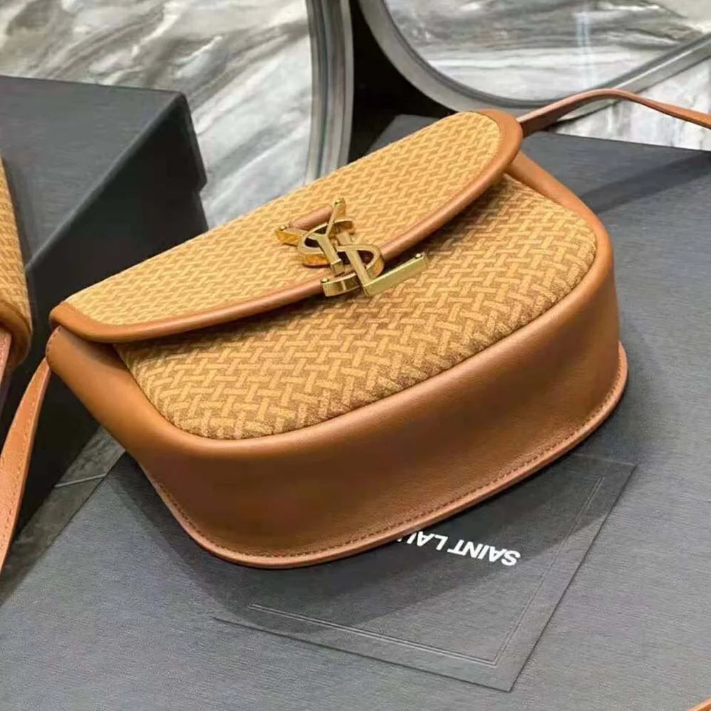 Saint Laurent YSL Kaia Small Satchel in Suede with Braid Motif for Women Saint Laurent YSL Kaia Small Satchel in Suede with Braid Motif for Women