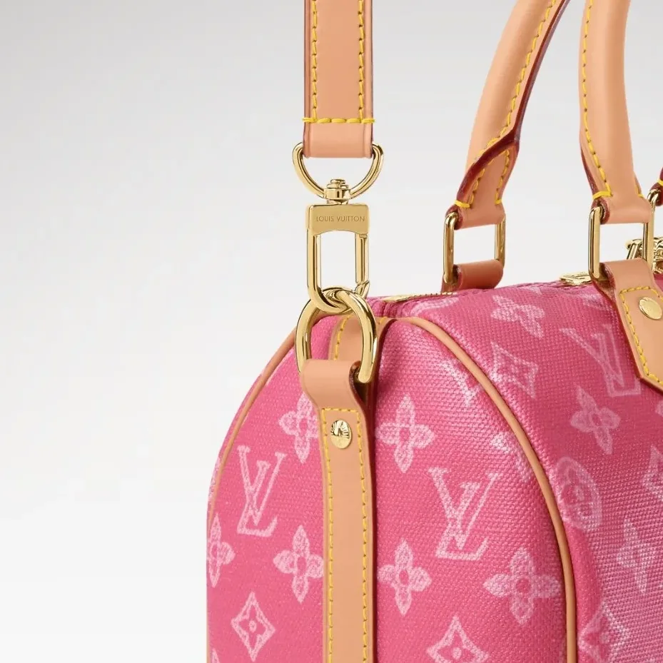 Louis Vuitton Speedy Bandouliere 25 Top Handle Bag / Monogram Origine Rose Ruban Gold Hardware