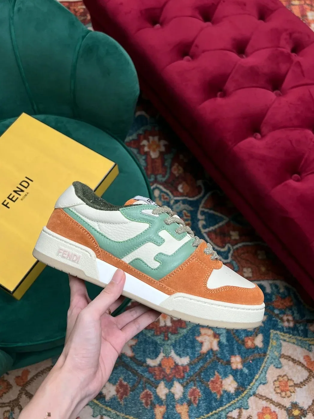 Fendi Match Low Tops In Amaranth 8E8252AI1NF1H1E