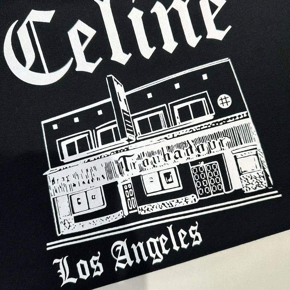 Celine Troubadour Loose Hoodie in Cotton Fleece for Women in Black Celine Troubadour Loose Hoodie in Cotton Fleece for Women in Black