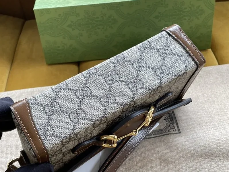 Gucci Childrens Horsebit 1955 Mini Bag in Beige Gold Hardware Gucci Childrens Horsebit 1955 Mini Bag in Beige Gold Hardware