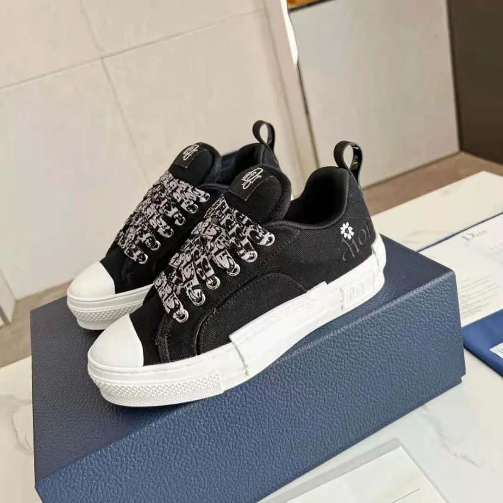 Dior by Erl B23 Skater Sneaker Black Cotton Canvas for Men