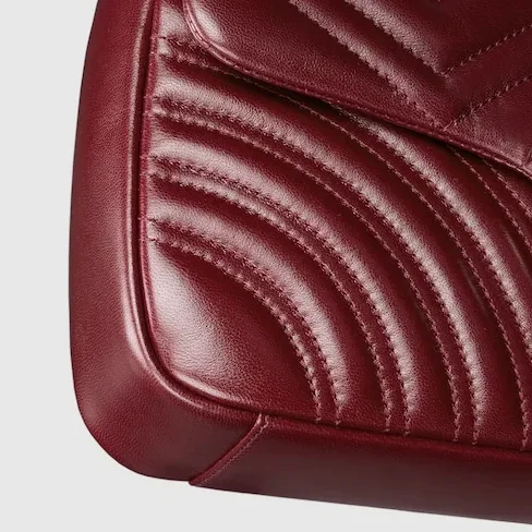 Gucci Marmont Medium Shoulder Bag / Rosso Ancora Red Light Gold Hardware