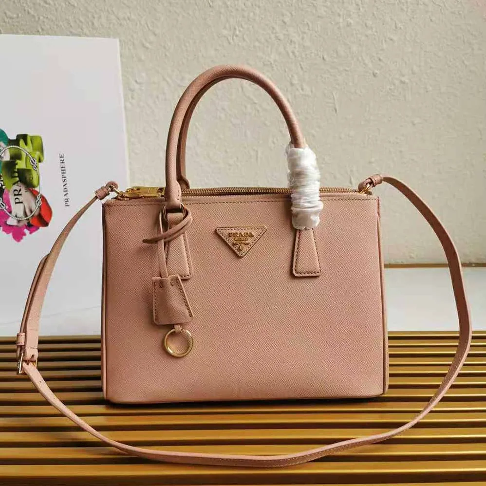 Prada Small Saffiano Leather Prada Galleria Bag for Women in Sandy