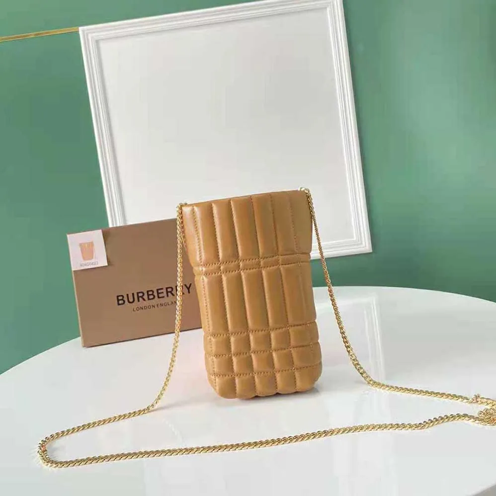 Burberry Micro Quilted Lambskin Lola Bucket Bag for Women in Brown Burberry Micro Quilted Lambskin Lola Bucket Bag for Women in Brown