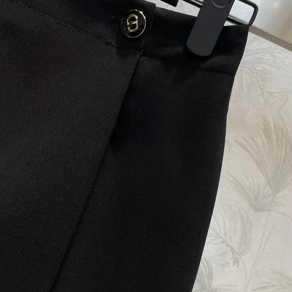 Dior Skort with CD Button Black Wool and Silk for Women Dior Skort with CD Button Black Wool and Silk for Women