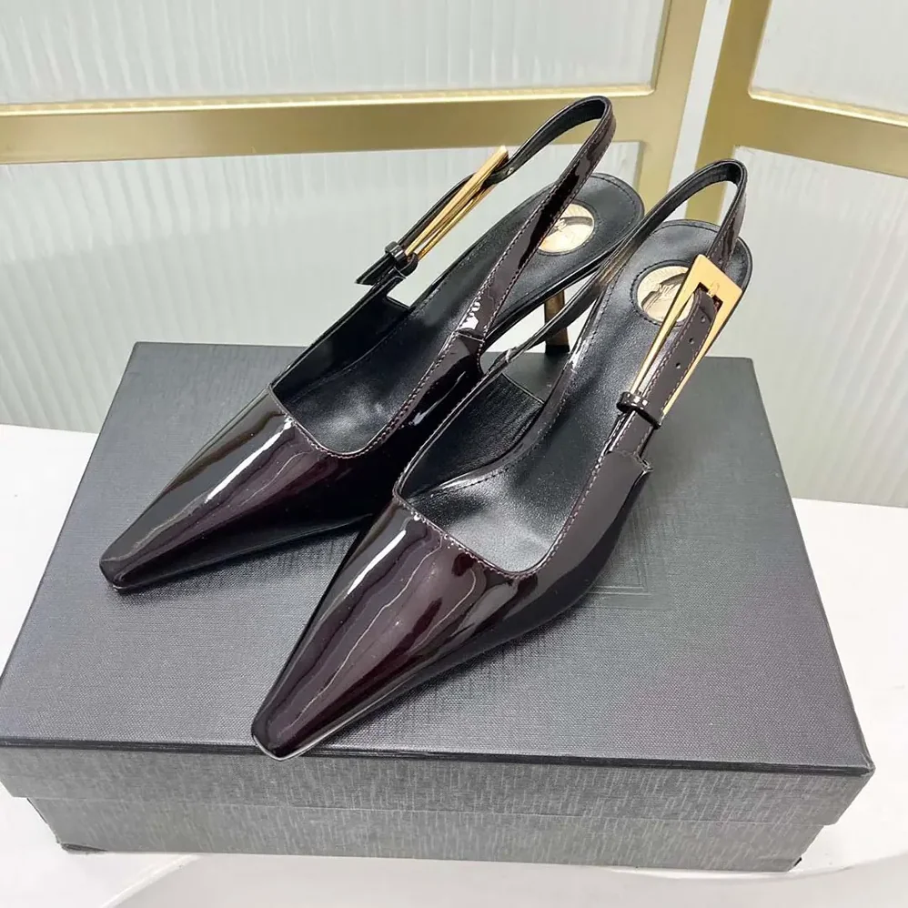 Saint Laurent YSL Lee Slingback Pumps in Patent Leather for Women Saint Laurent YSL Lee Slingback Pumps in Patent Leather for Women