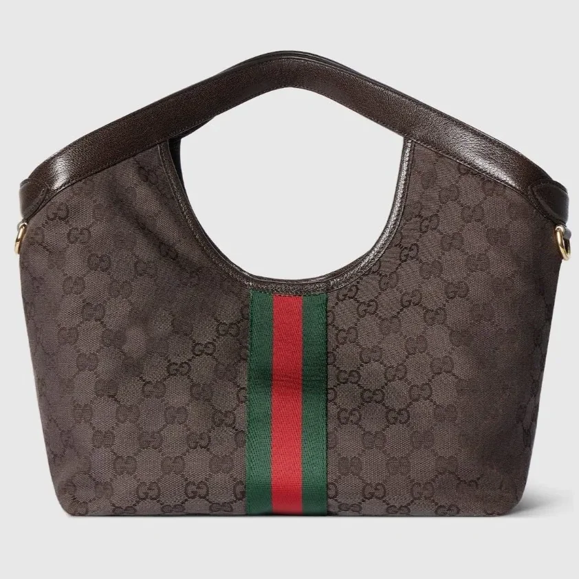 Gucci Giglio Small Tote Bag in Dark Brown Gold Hardware Gucci Giglio Small Tote Bag in Dark Brown Gold Hardware