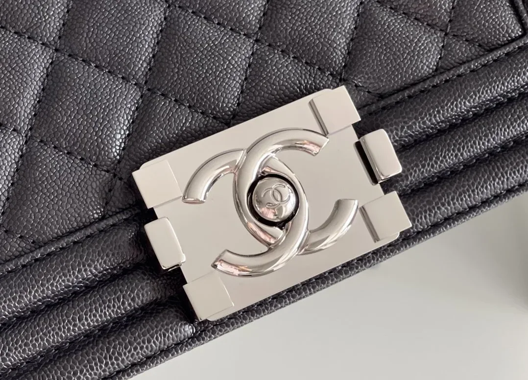 Chanel Boy Mini Crossbody Bag in Black Silver Hardware Chanel Boy Mini Crossbody Bag in Black Silver Hardware