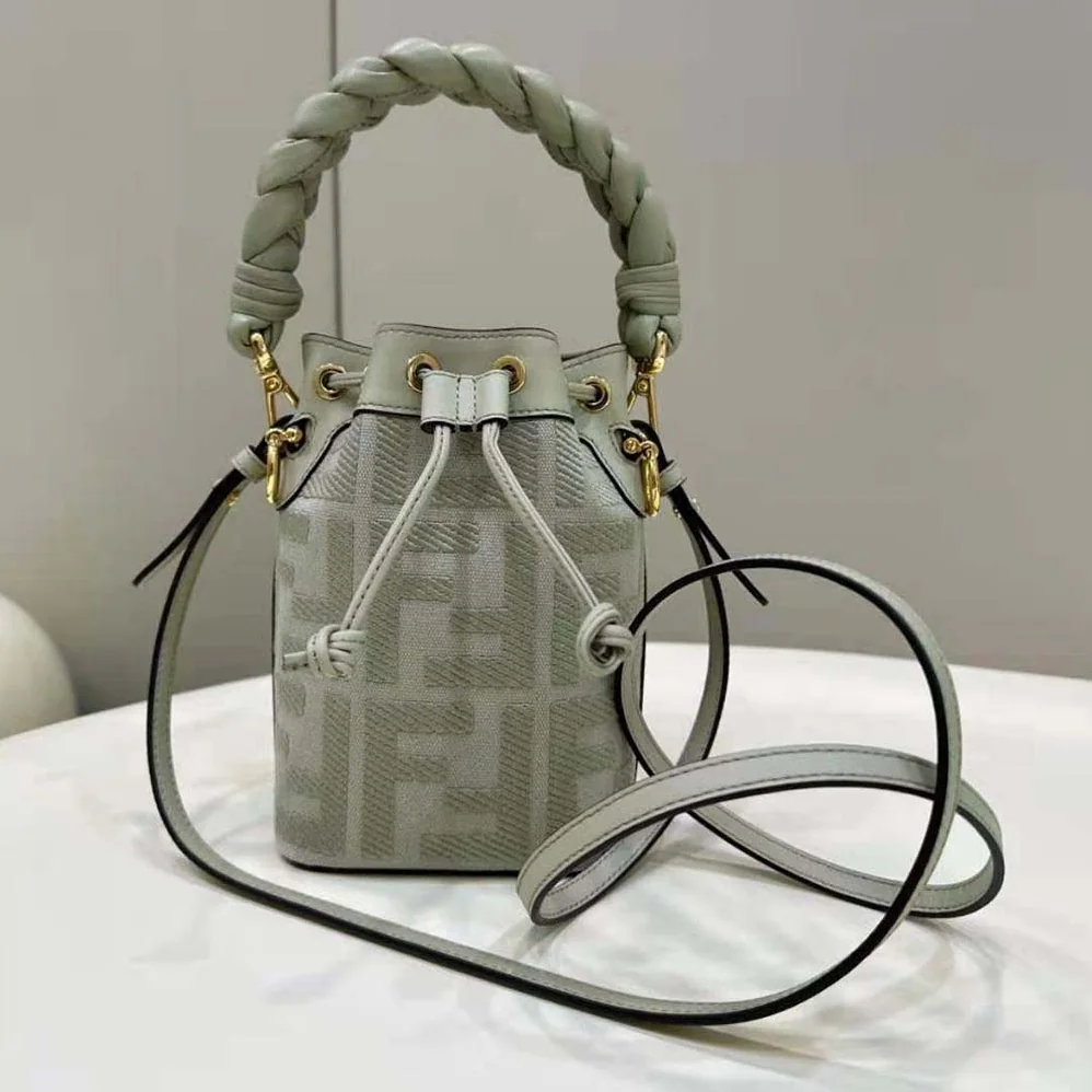 Fendi Mon Tresor Light Green FF Canvas Mini for Women in Bag