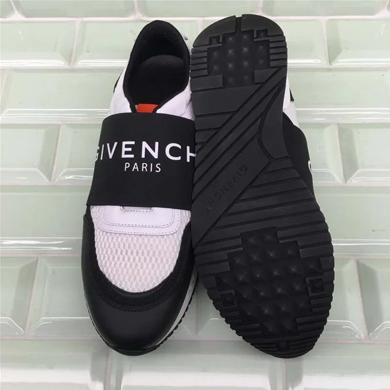 Givenchy Runner Elastic Sneakers in Leather and Nylon Shoes Black for Men