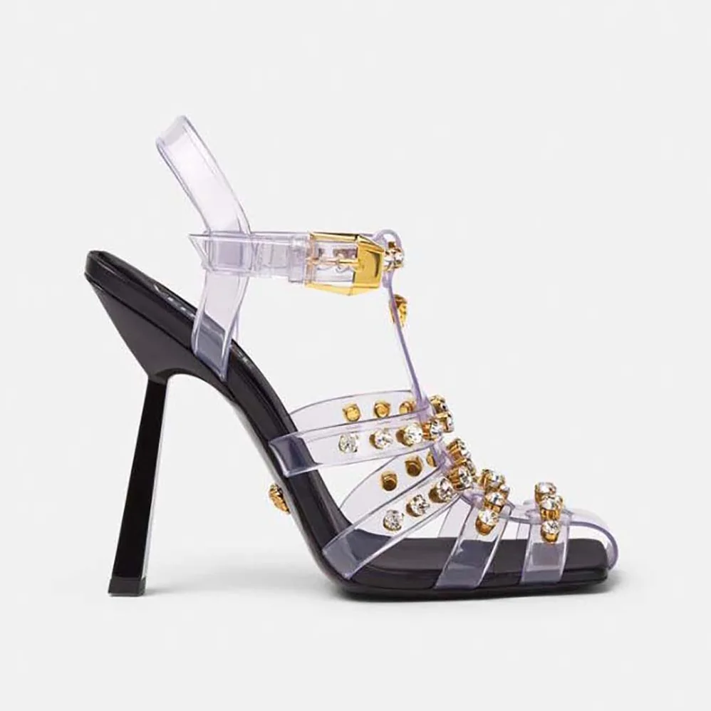 Versace Medusa Cage Sandals for Women in Black