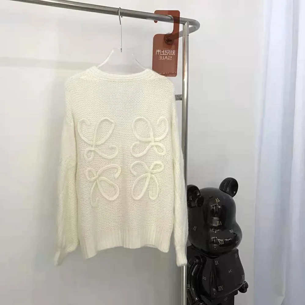 Loewe Anagram Knitted Cardigan in Mohair for Women Loewe Anagram Knitted Cardigan in Mohair for Women