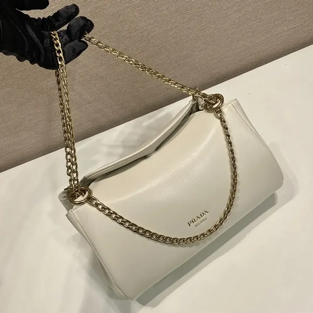 Prada Tumulte Small Nappa Leather Bag for Women in White