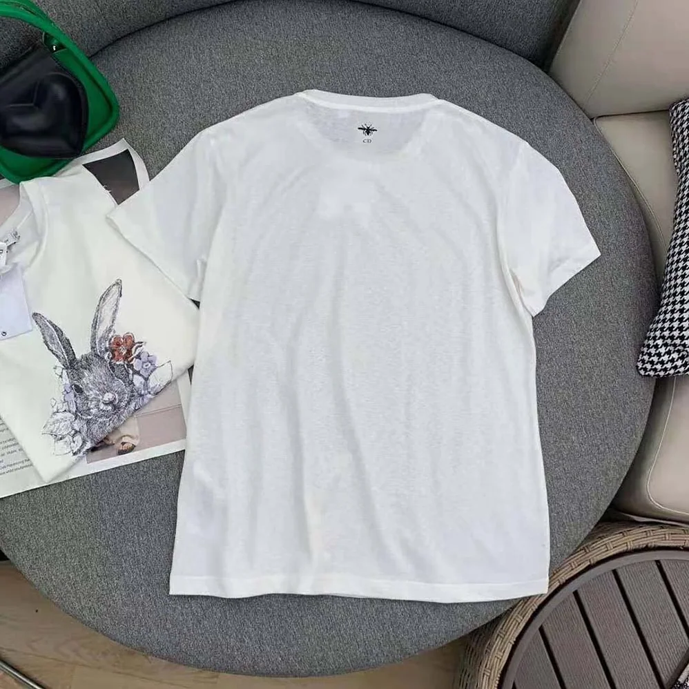 Dior T-shirt Ecru Cotton Jersey and Linen with Dior Sevilla Star Motif for Women Dior T-shirt Ecru Cotton Jersey and Linen with Dior Sevilla Star Motif for Women