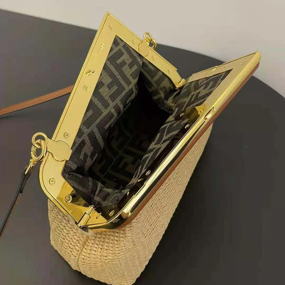 Fendi Fendi First Small Natural Straw Bag for Women
