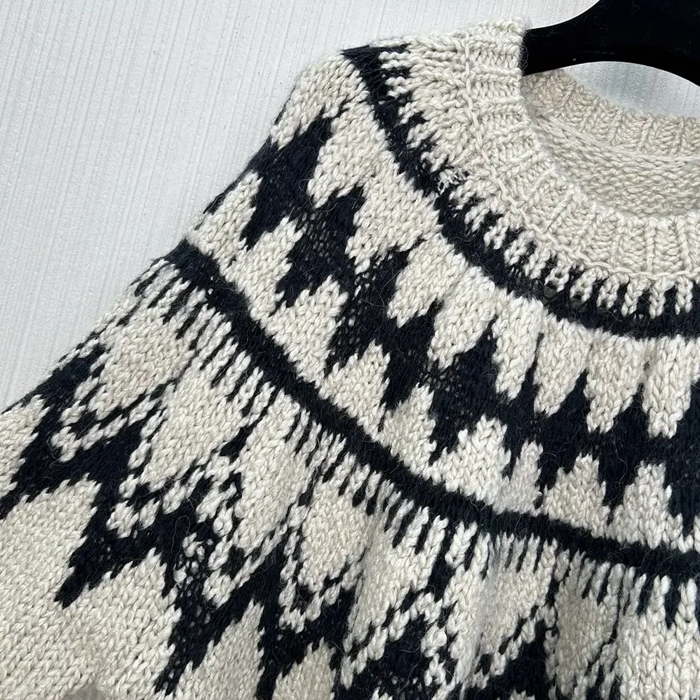 Dior DiorAlps Sweater Beige and Black Alpaca Wool and Cotton Knit for Men Dior DiorAlps Sweater Beige and Black Alpaca Wool and Cotton Knit for Men