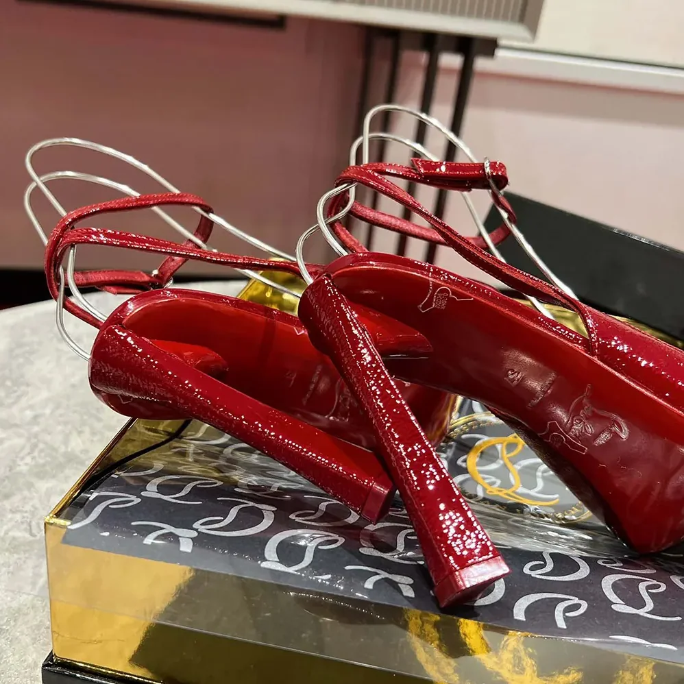 Christian Louboutin Condora Strap 100 mm Strappy Pumps Vog Patent Leather for Women