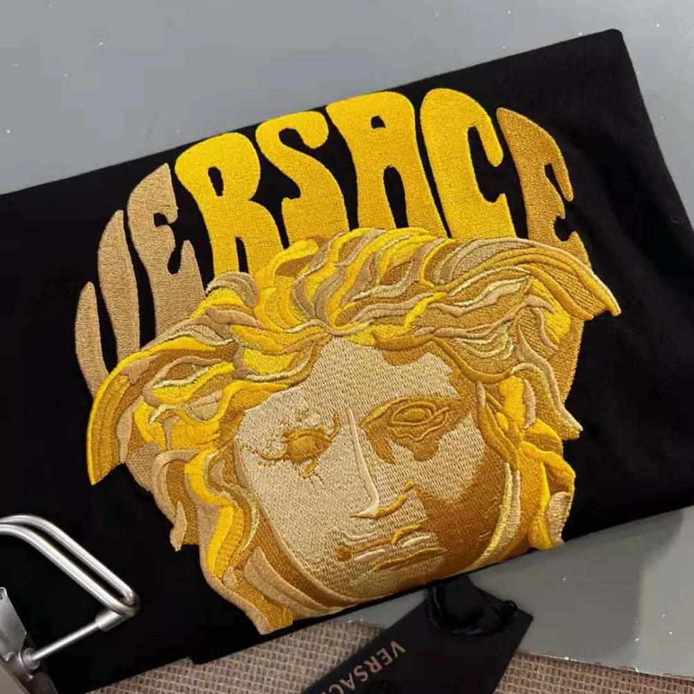 Versace Medusa Music T-Shirt in Cotton for Women in Black Versace Medusa Music T-Shirt in Cotton for Women in Black