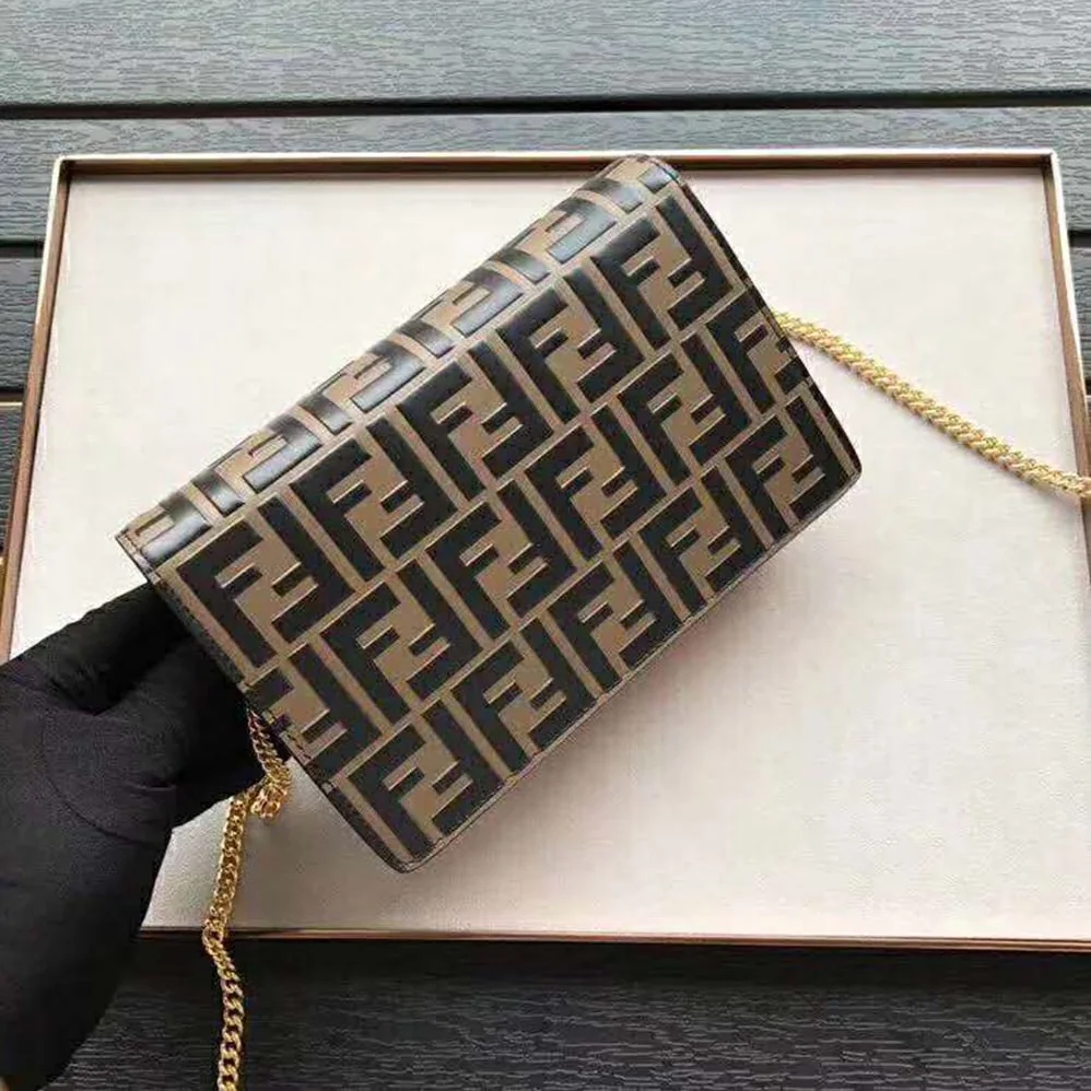 Fendi Wallet on Chain Red Leather Mini Bag for Women