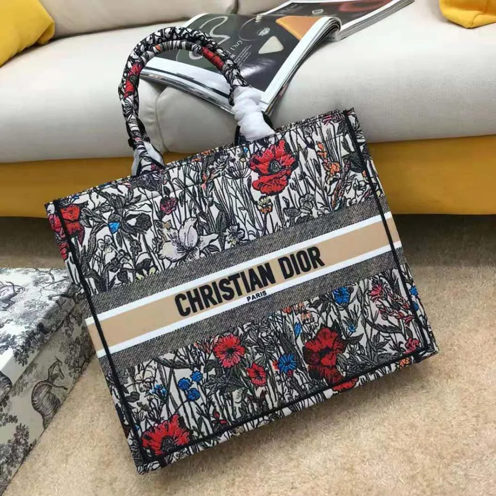 Dior Small Dior Book Tote Multicolor Mille Fleurs Embroidery for Women