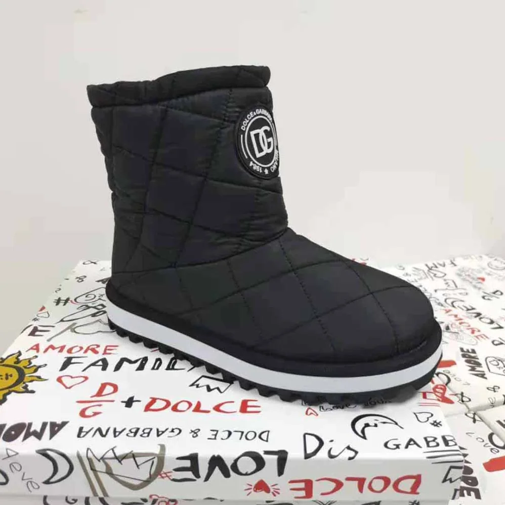 Dolce Gabbana D&G Nylon Ankle Boots with DG Logo for Women in Black
