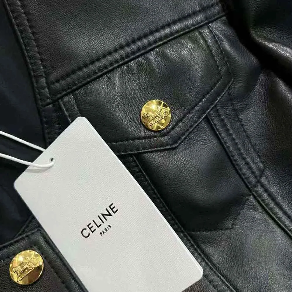 Celine Scoop Neck Trucker Jacket in Soft Lambskin for Women Celine Scoop Neck Trucker Jacket in Soft Lambskin for Women