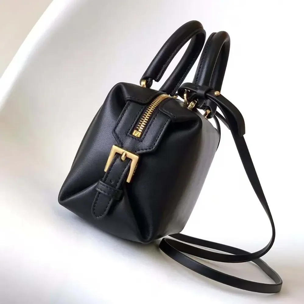 Fendi Nappa FF Mini Cube Bag for Women in Black
