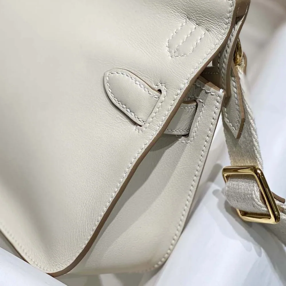 Hermes Jyspiere in Evercolor Leather for Women in White/Gold Hermes Jyspiere in Evercolor Leather for Women in White/Gold